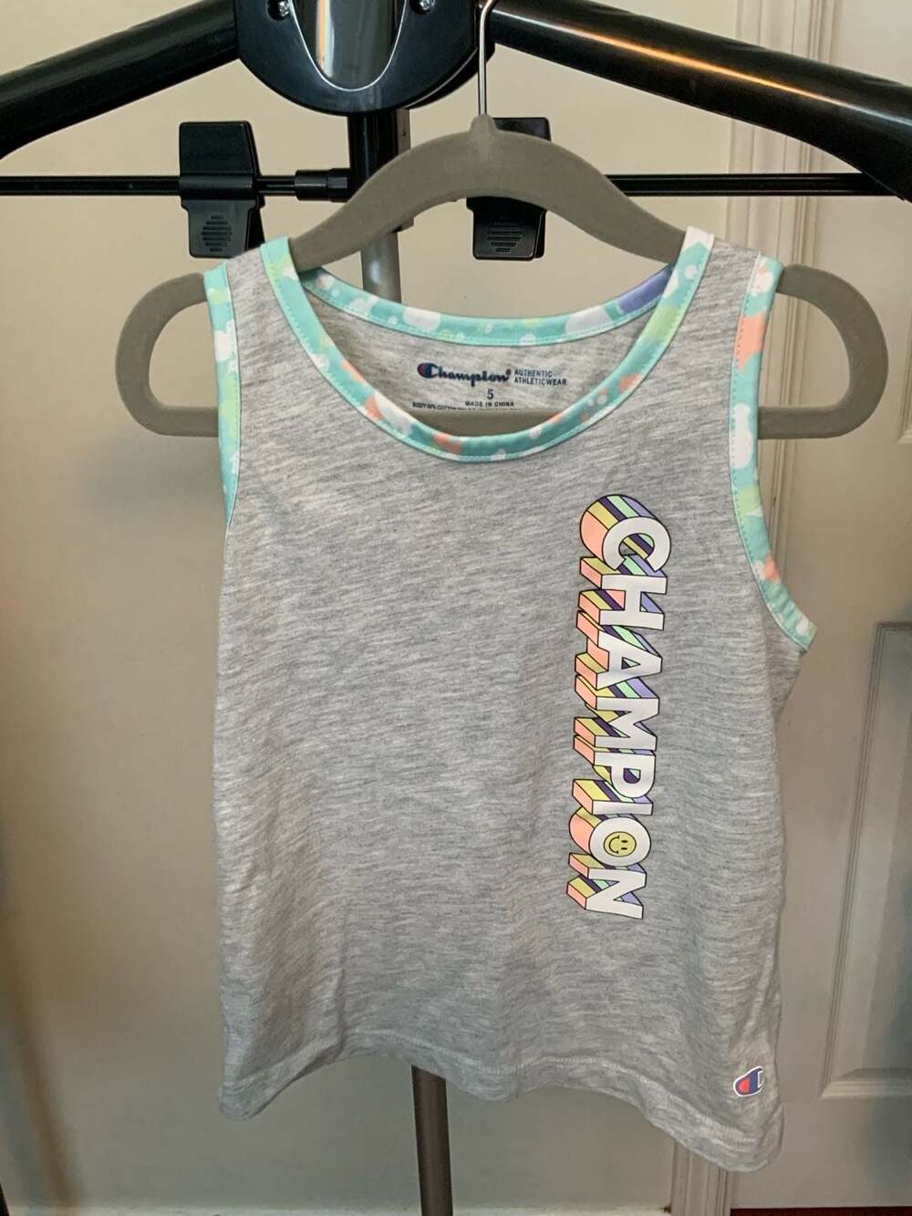 Champion Tank Top Girls Size 5 Gray Athletic Wear